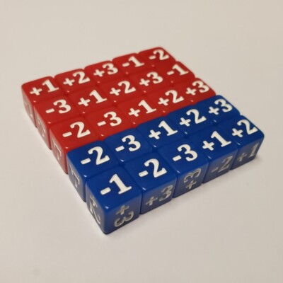25x Modifier Base 10mm Dice Counter Set Red & Blue for Shadowverse: Evolve