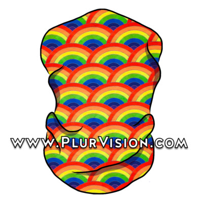 Rainbow Bright Seamless Bandana for Raves, Music Festivals, Dust + More
