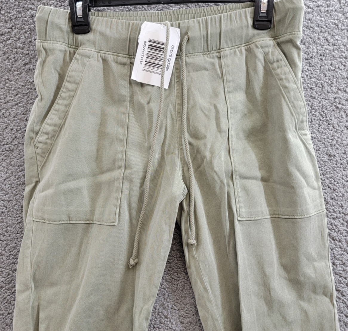 Bella Dahl Patch Pocket Jogger Pants Womens S Soft Army Elastic Waist Drawstring - Picture 3 of 17