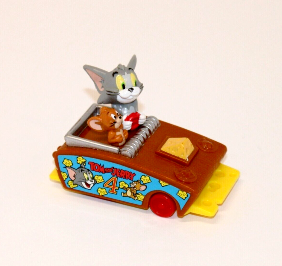 VTG Cartoon Network Tom & Jerry Mousetrap Pull Back Race Car Toy Plastic