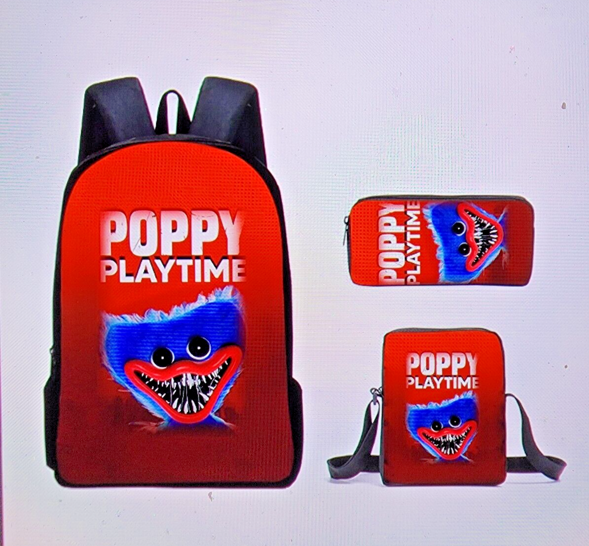 Poppy Playtime Backpack, Lunch Bag & Pencil Case Set for Kids (Random Pick)