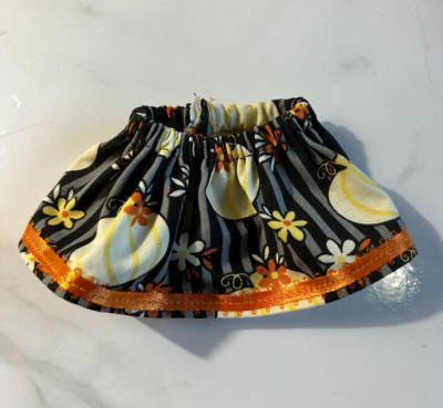 Halloween Black Skirt White Pumpkin fits 12 in Shelf Sitting Elf Doll or Pixie