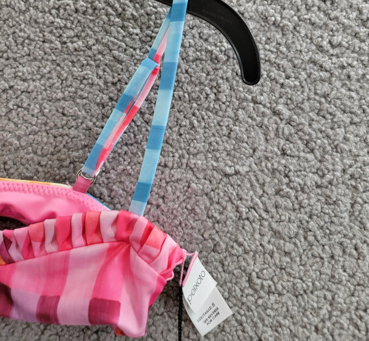 Peixoto Emmy Two Piece Swim Suit Girls' 8 Multi Check Adjustable Straps Pullover - Picture 6 of 23