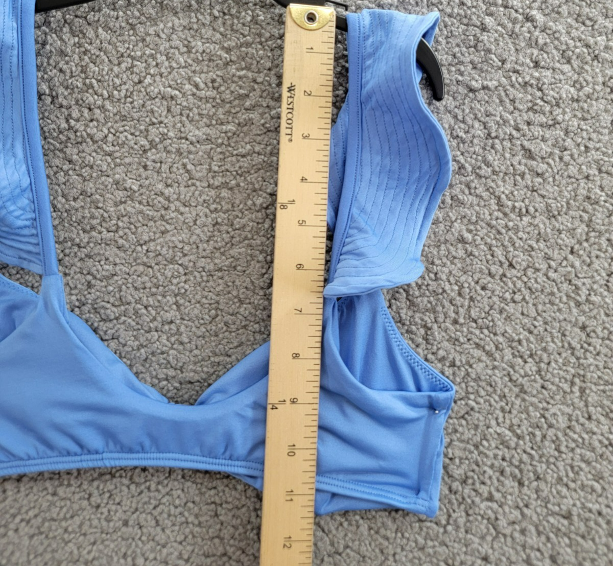 Peixoto Amara Bikini Top Women's S Lazuli Blue Knot Front Ruffle Sleeve Pullover - Picture 11 of 15