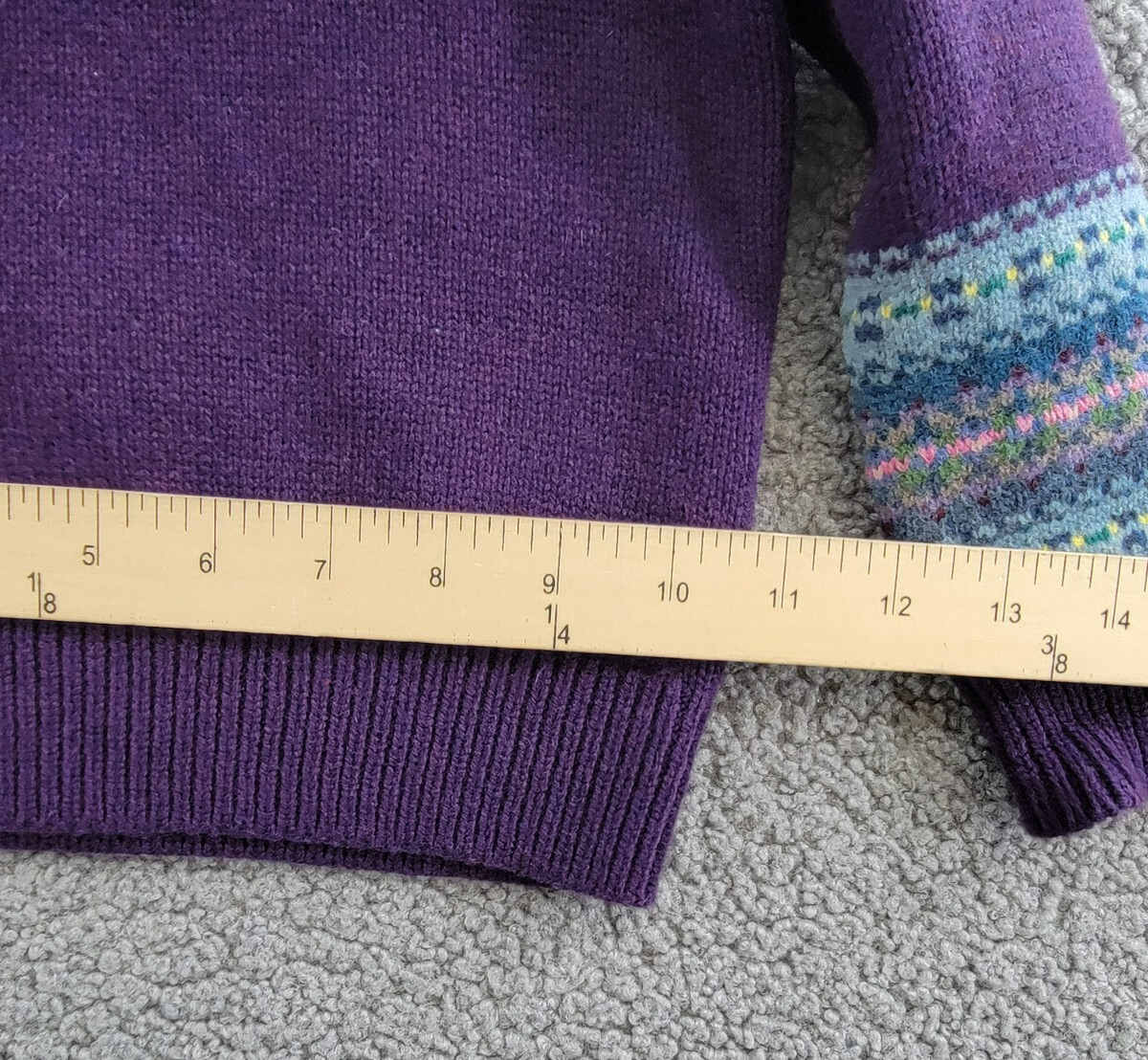 Ralph Lauren Fair Isle Wool-Blend Sweater Little Girl 2 Purple Multi Button Back - Picture 7 of 17