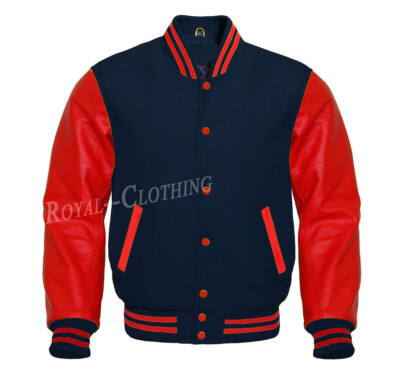 Varsity Letterman Wool & Real Cowhide Leather Sleeves High Quality Bomber Jacket