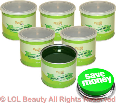 6 Wax Cans 16 Ounce Aloe Scent Hair Removal Depilatory Skin Spa Salon Equipment