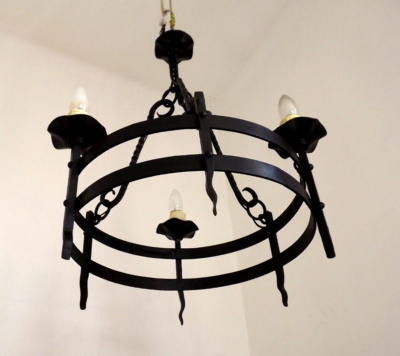Black iron on sale light fittings