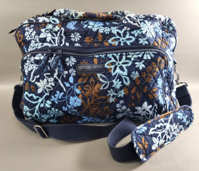 Vera Bradley Java Floral Blue Get Carried Away XL Overnight/Travel Tote Retired