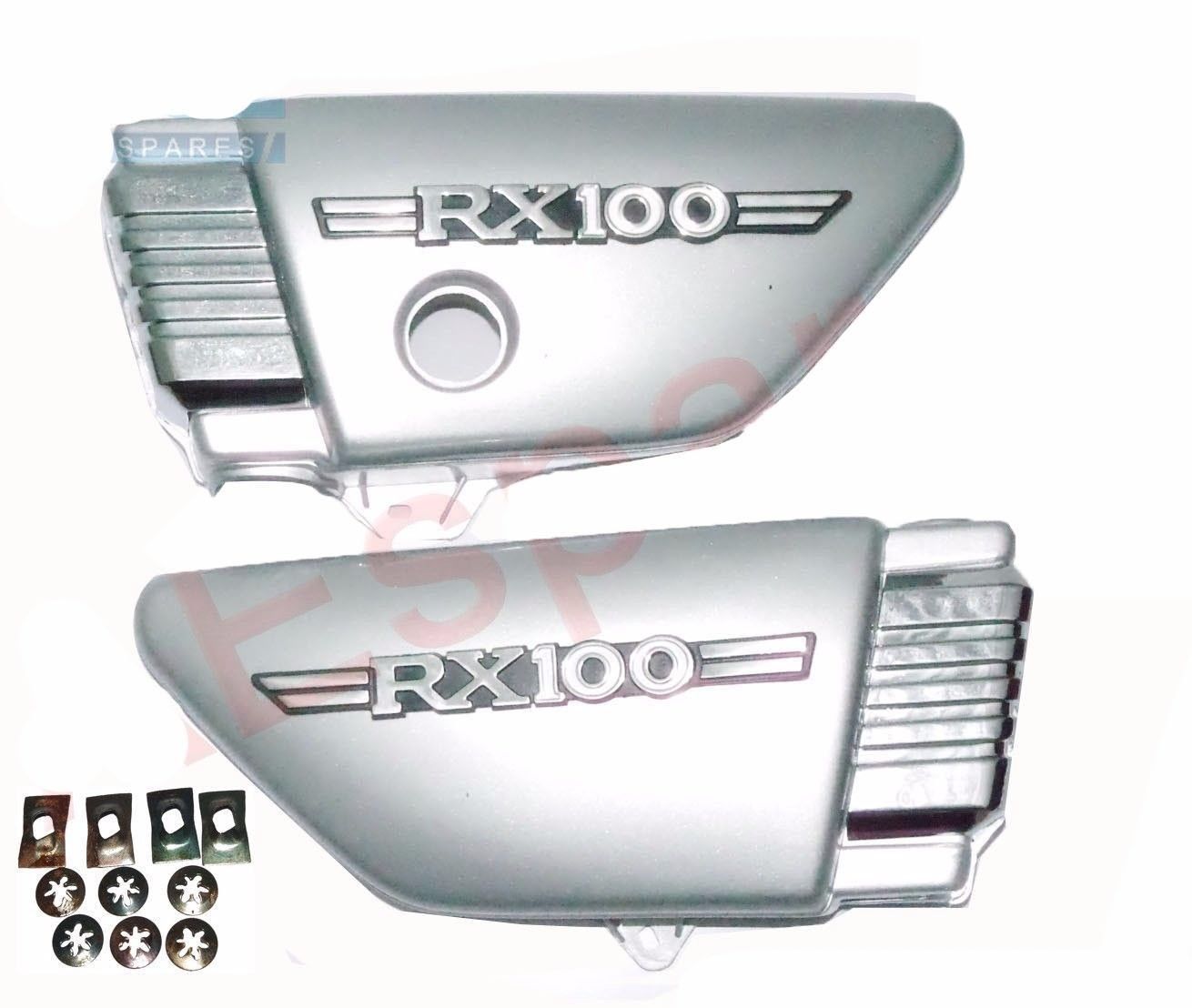 RX100 Side Panel Set Silver Plastic Made For Yamaha RX 100 cc Motorcycle 
