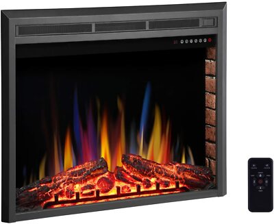 R.W.FLAME 36'' Recessed Electric Fireplace Insert,Remote Control,750W-1500W