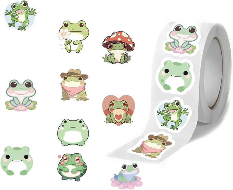 Frog Rolls Stickers, Motivational Animal Stickers for Classrooms and Rewards, 50