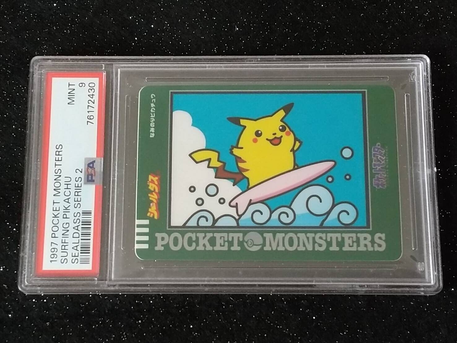 PSA 9 Pokemon Carddass Sealdass Series 2 SURFING PIKACHU PSA 9 Pokemon Carddass Sealdass Series 2 SURFING PIKACHU
