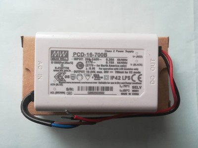 led driver Meanwell PCD-16-700B triac dimmable 700mA constant current 220-277Vac