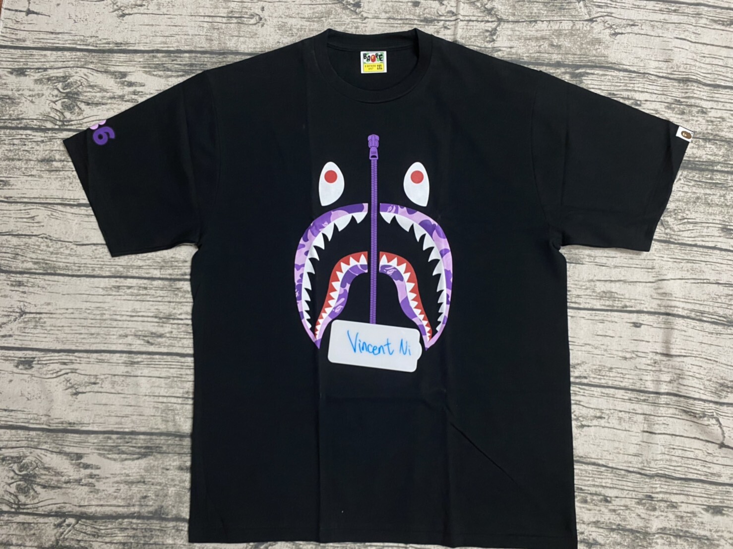 Pre-owned A Bathing Ape Taipei Store 13th Anniversary Shark Tee Xl Xxl In Black
