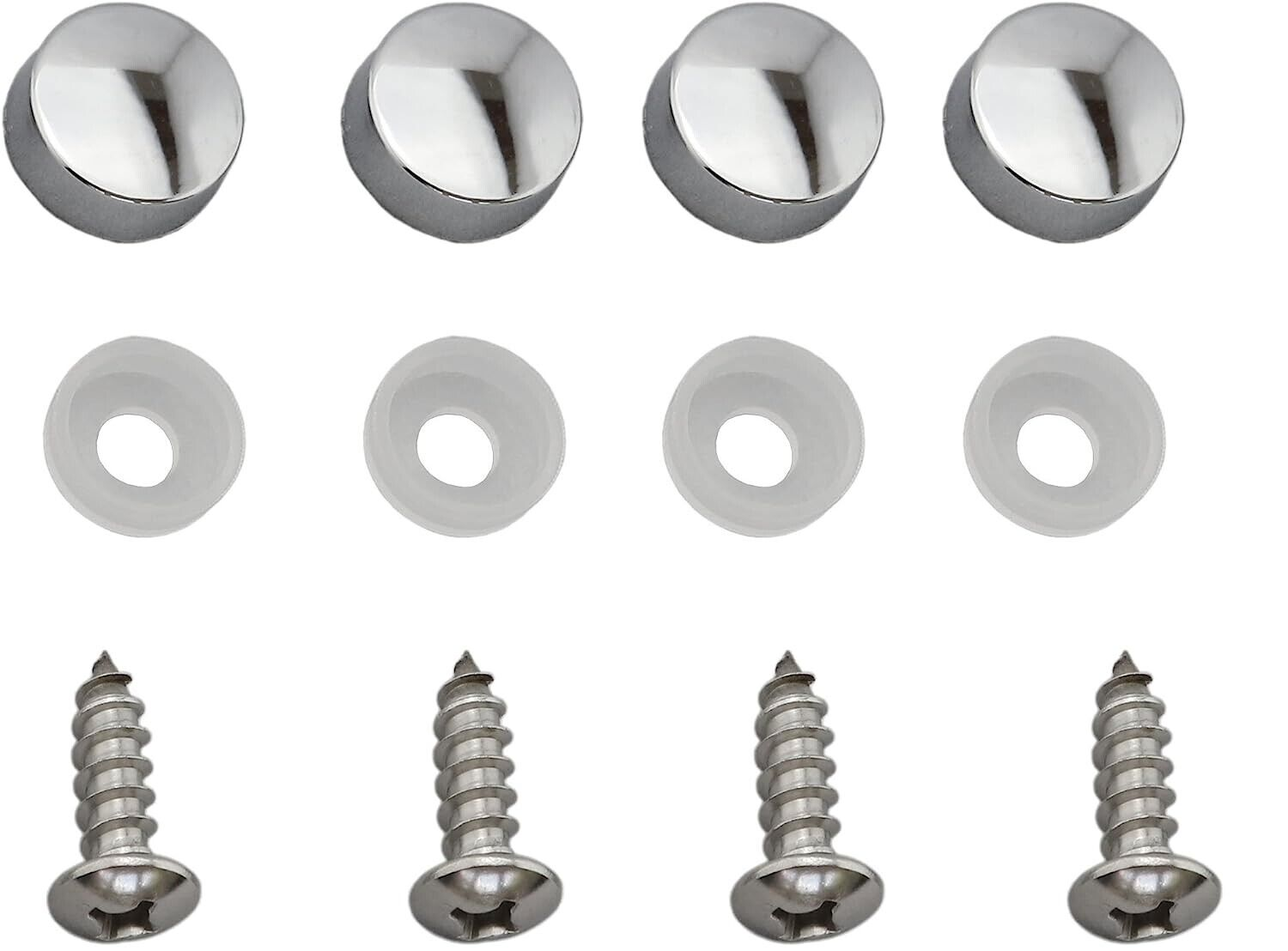 Mirror Chrome Stainless Steel License Plate Frame with Real Carbon Fiber Insert