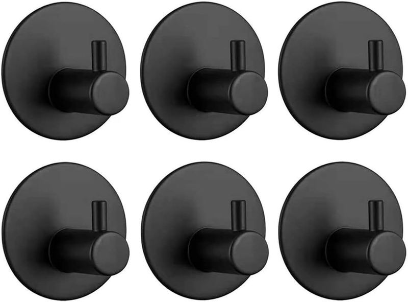 6Pcs Stainless Steel Wall Hook, Self-Adhesive Towel Hooks, Endurance Heavy Duty
