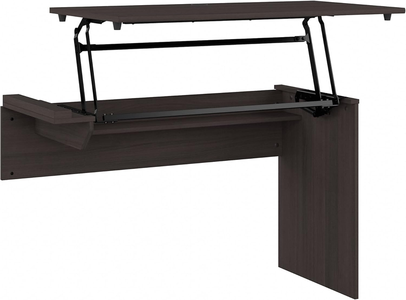 Bush Furniture Cabot 3 Position Sit to Stand Desk Return in Heather Gray