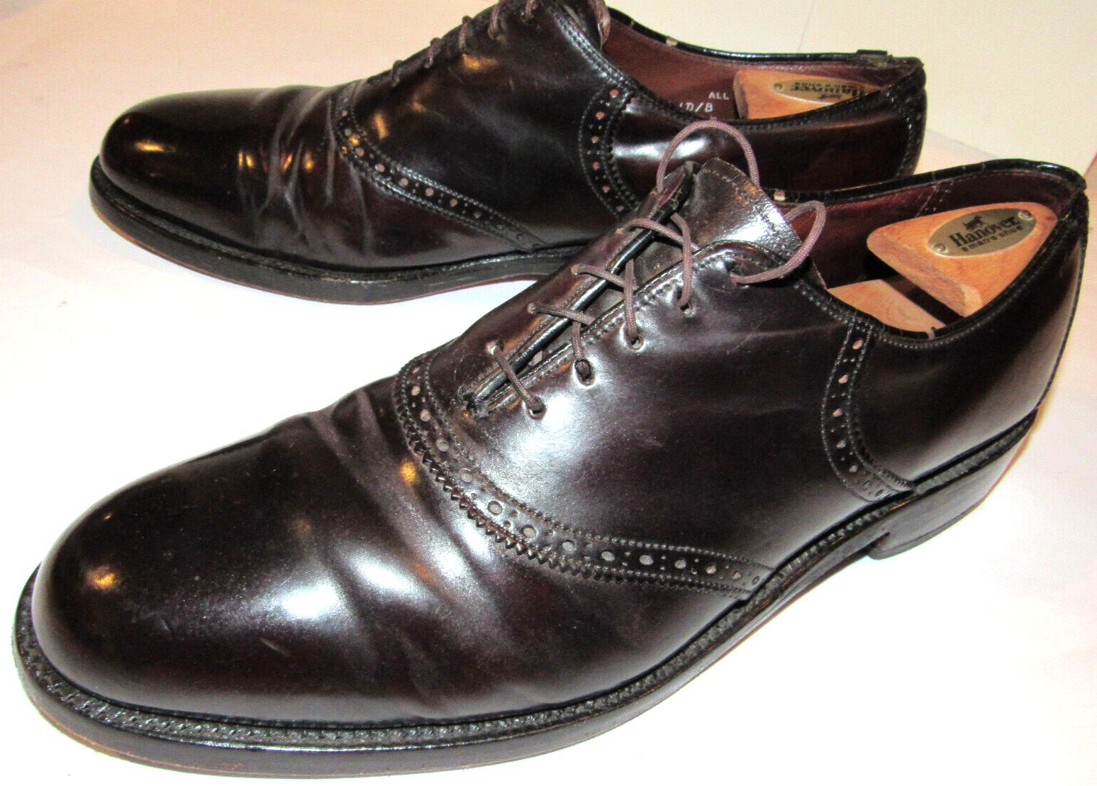靴 NOS 70s service shoe made by The Hanover UNWORN NOS | HANOVER 6.5D BLACK CAPTOE OXFORD DRESS SHOE