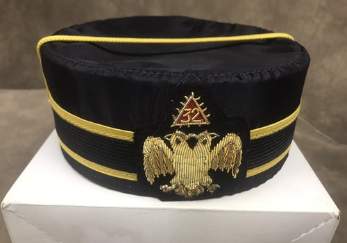 9月末迄特別価格Freemason HATケース付き Freemasonry Leather Masonic Square & Compass Patch Hat