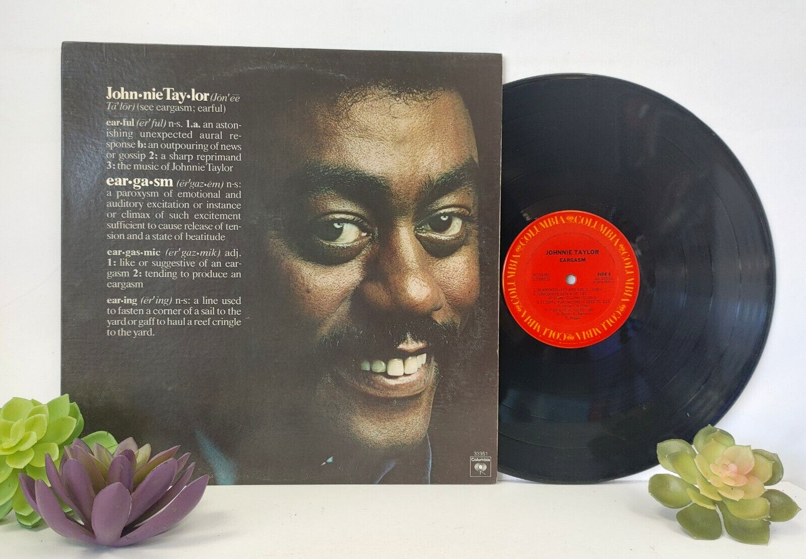 EX+ ~ 1976 EARGASM by JOHNNIE TAYLOR PROMO LP Vinyl Record Album ~ PC 33951
