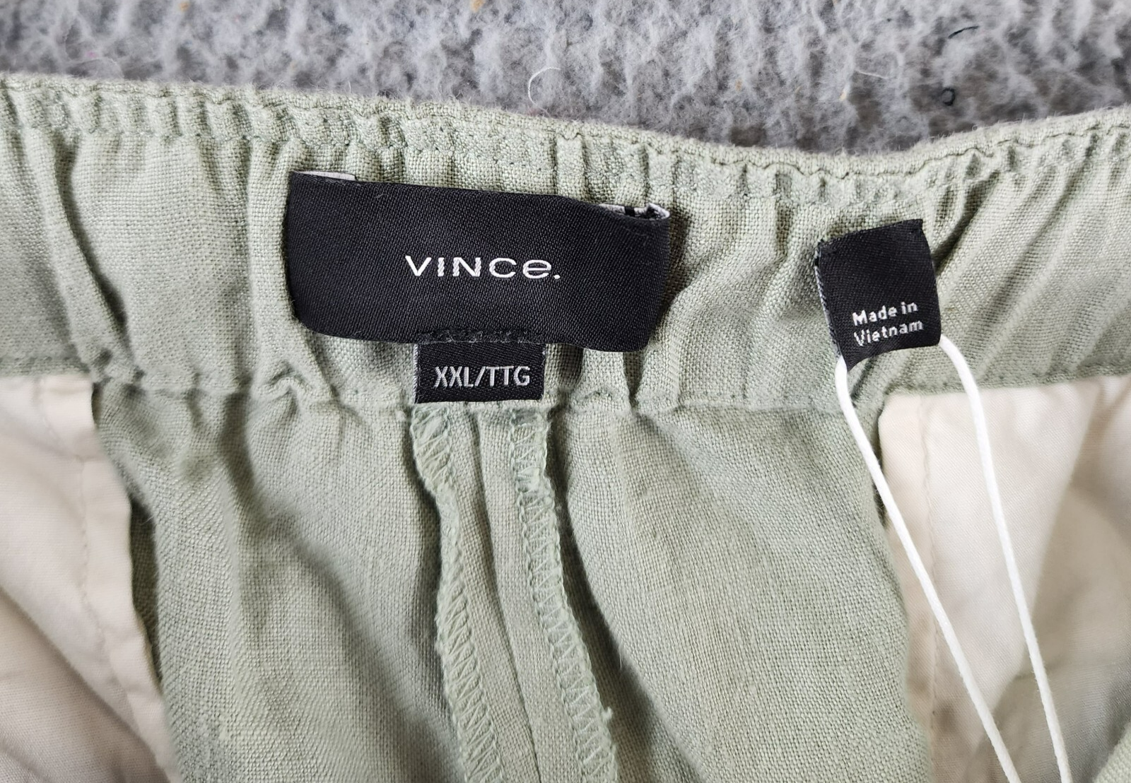 Vince Lightweight Hemp Shorts Men's XXL Dried Cactus Drawstring Button Zipped - Picture 9 of 17