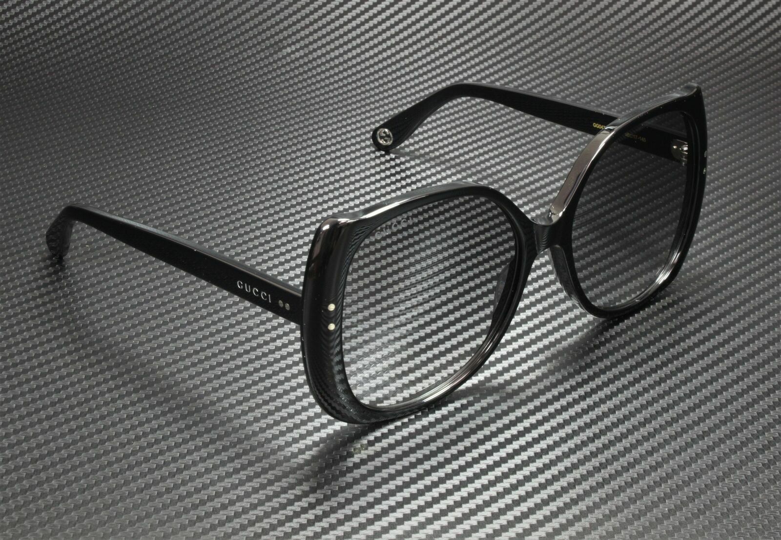 Pre-owned Gucci Gg0472s 001 Rectangular Square Black Grey Women's Sunglasses 56 Mm In Gray