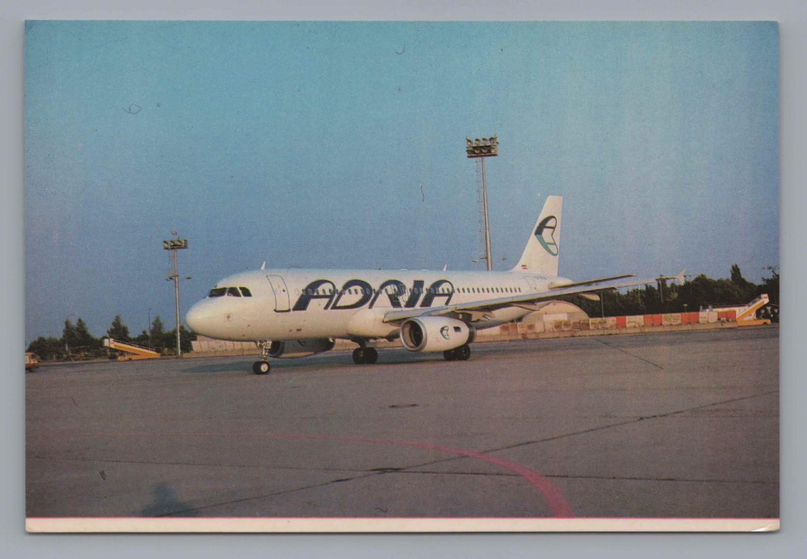 Adria Airways Airbus A320 YU-AOA Vintage Aircraft Postcard Airline Airplane