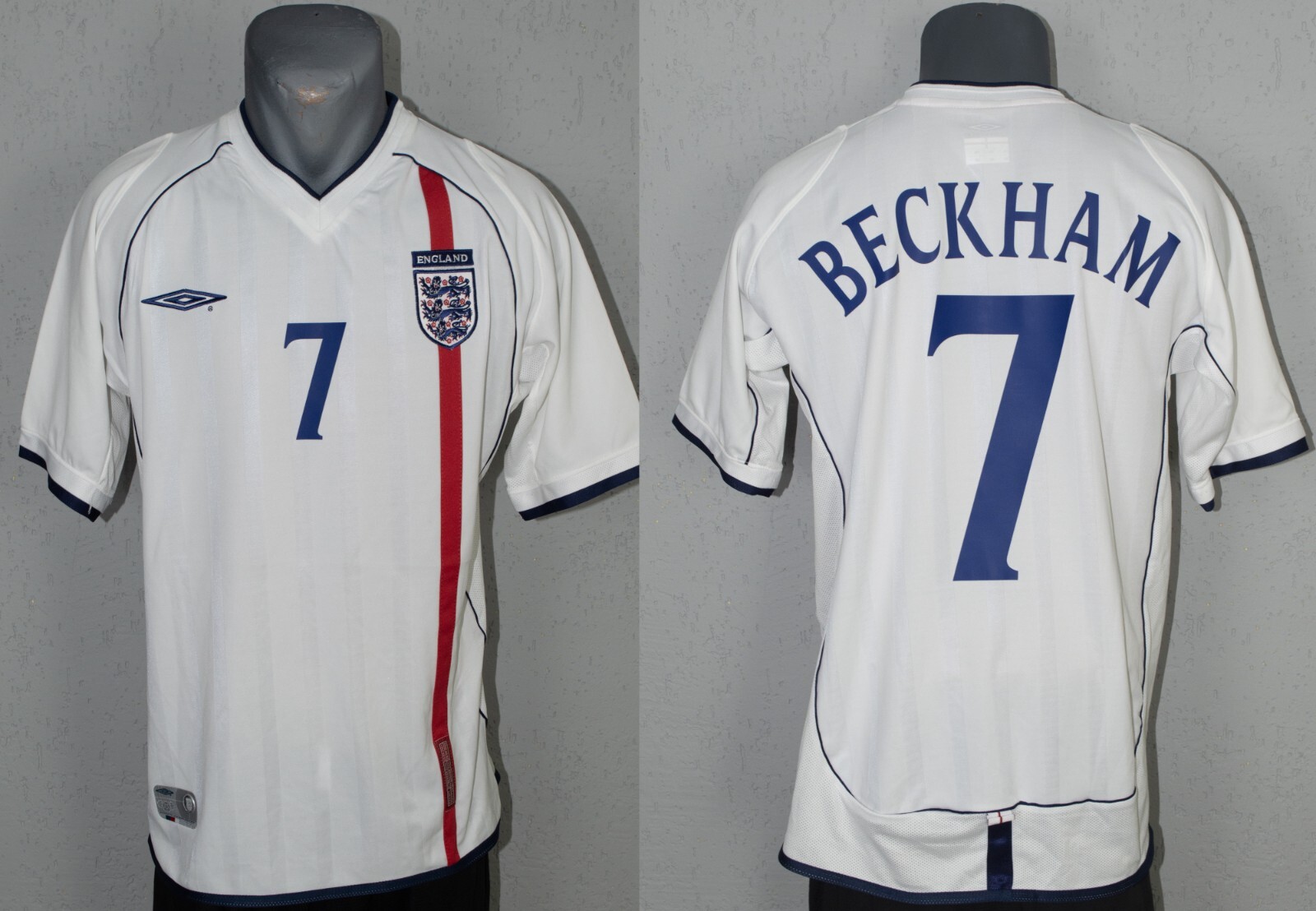 2002 UMBRO ENGLAND代表 BECKHAM HOME ユニフォーム England 2002 WC Home Soccer Long Sleeve Jersey BECKHAM #7