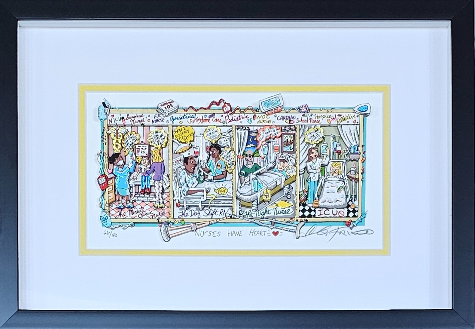 Charles Fazzino “NURSES HAVE HEART” Nurses Have Heart | Fazzino