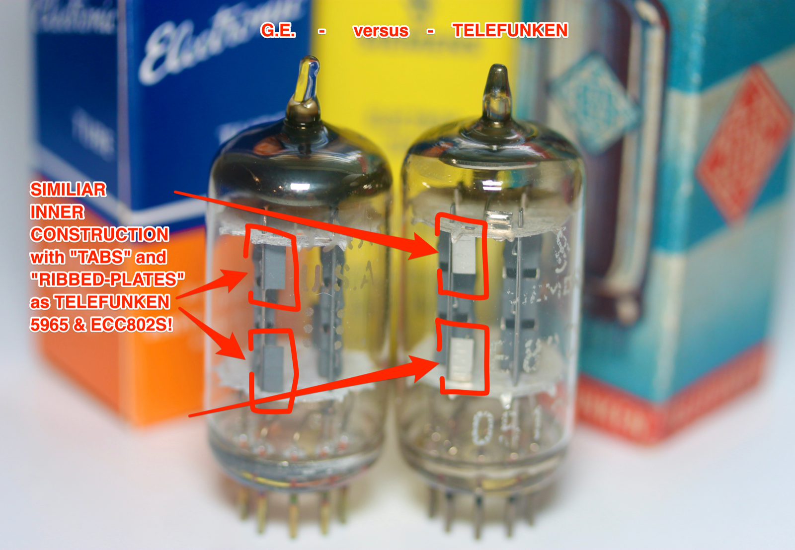 NOS GE 5965 E180CC 6829 7062 12AT7 MATCHED PAIR D-SHAPE