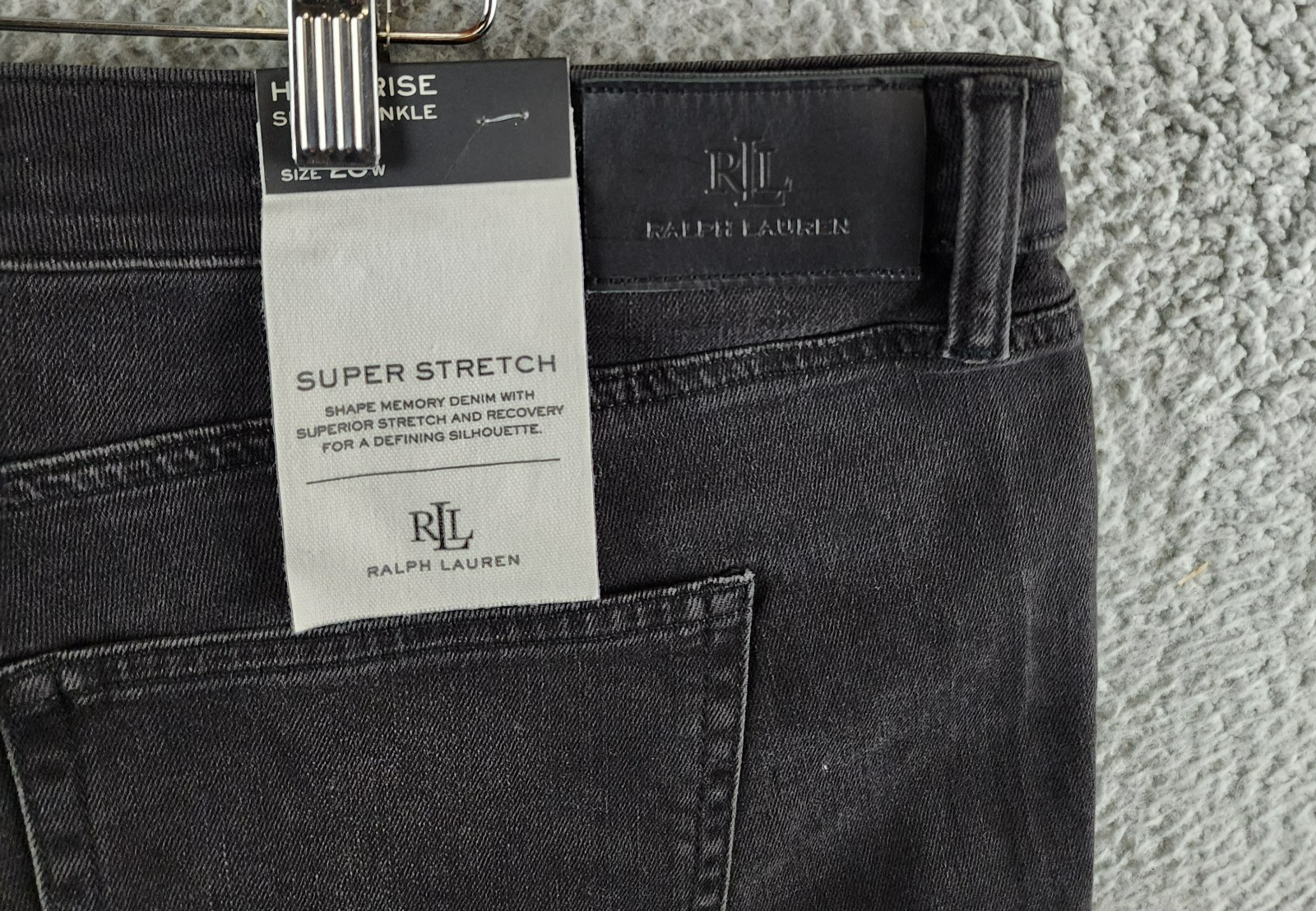 Lauren Ralph Lauren Plus-Size High-Rise Skinny Ankle Jeans Women's 20W Black - Picture 16 of 16