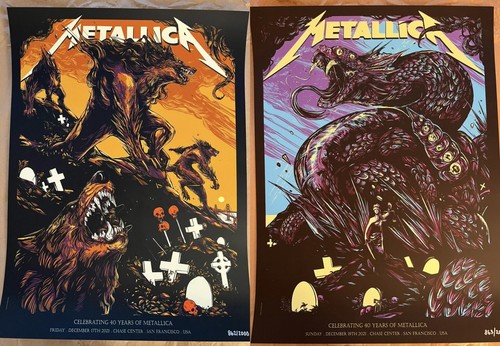 METALLICA 40th ANNIVERSARY POSTER SET 2021 SAN FRAN CHASE