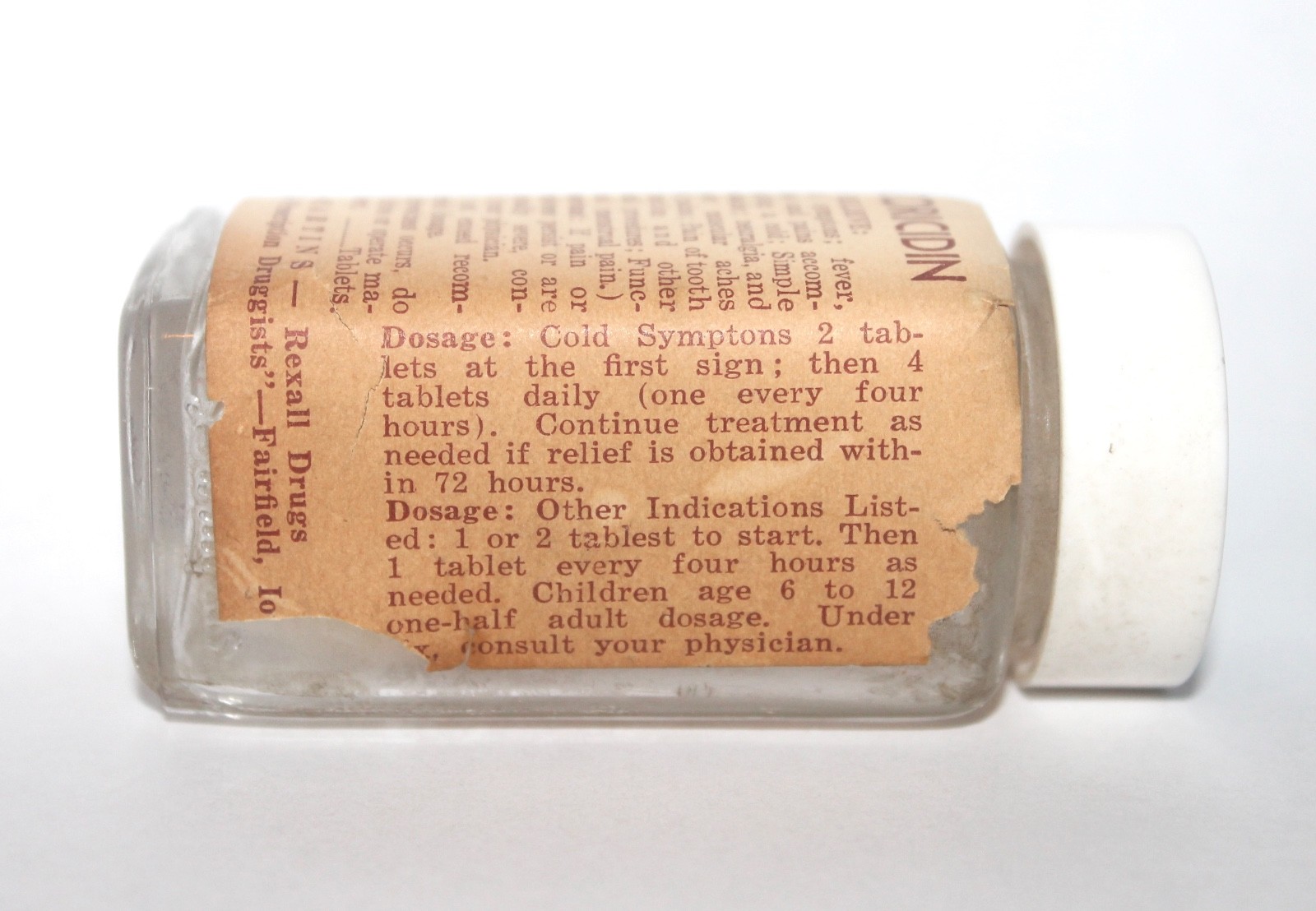 RARE Coricidin Bottle w/ Lid Duane Allman Glass Guitar Slide Neck Vtg Blues Rock