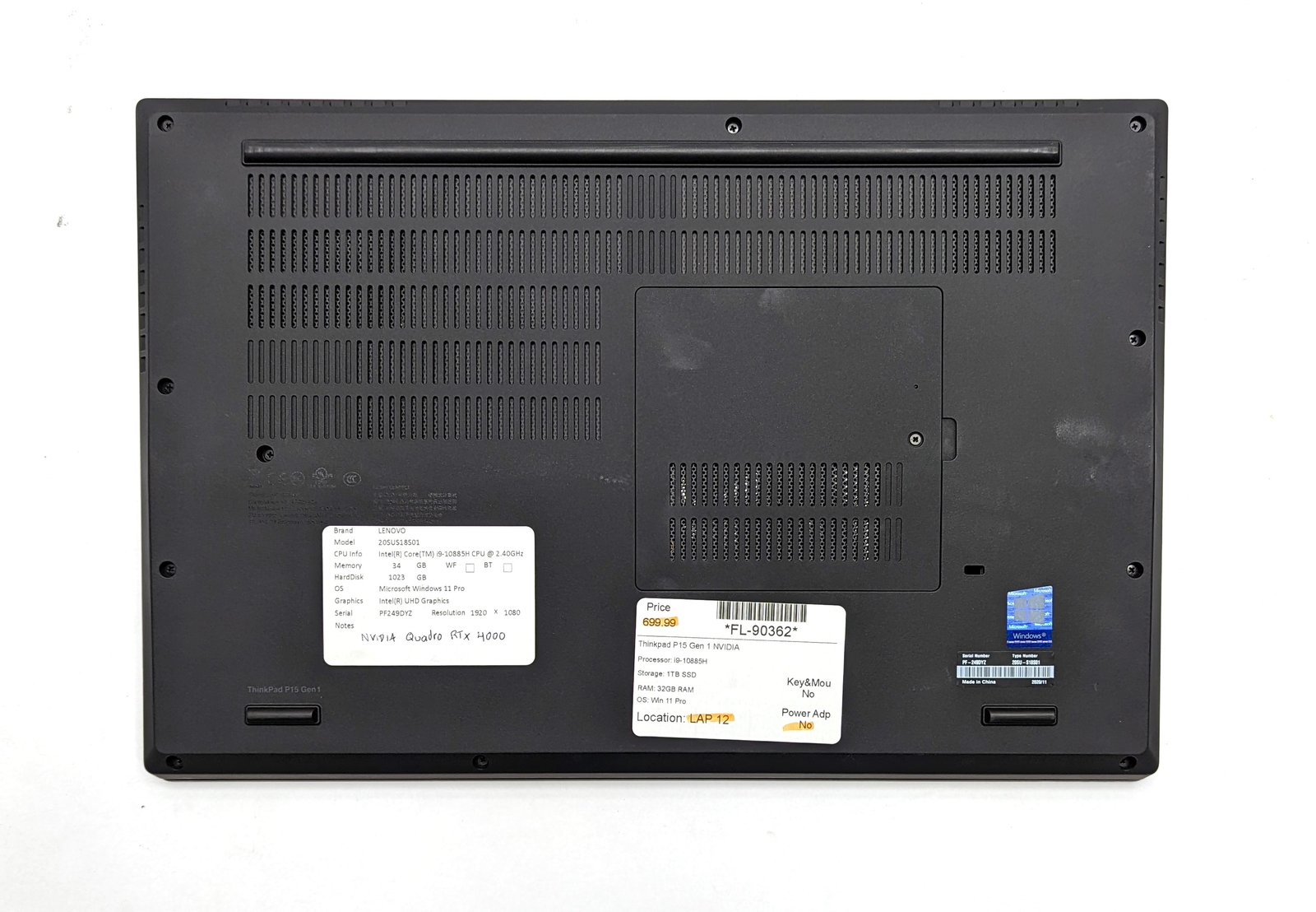 初期保証 i9-11950H相当32GB SSD1TB Quadro P2000 HP nVIDIA Quadro P2000 5GB GDDR5 PCI-Ex16 DPx4 919988-002