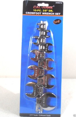 10pc 3/8" Inch Drive Crowfoot Wrench Set SAE 3/8"-1" CHROME PLATED 10pc 3/8" Inch Drive Crowfoot Wrench Set SAE 3/8"-1" CHROME PLATED