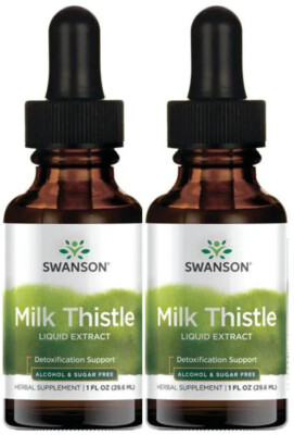 2 oz Swanson Milk Thistle Liquid Extract Silymarin Liver, Alcohol & Sugar Free