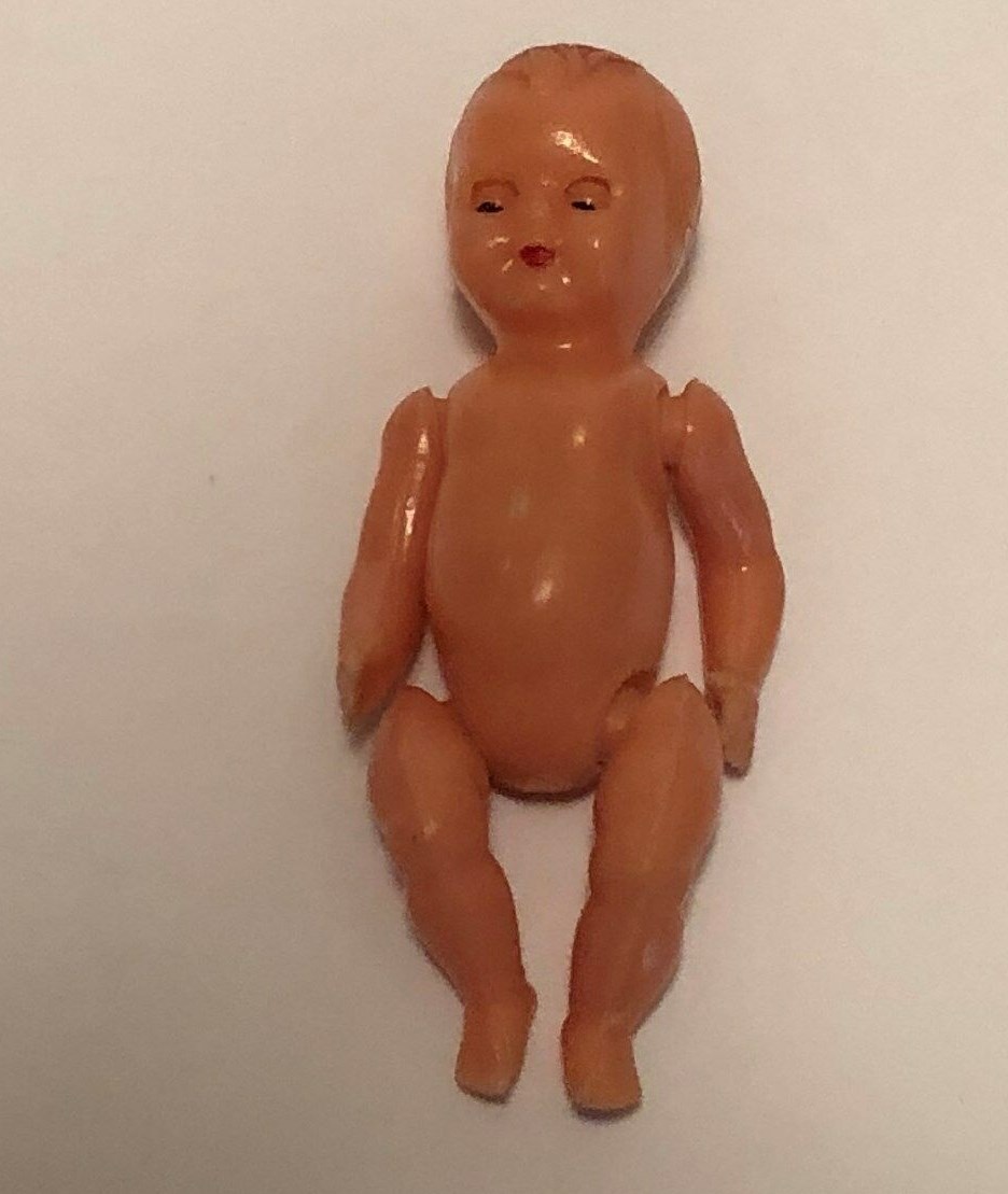 Vintage Galetti Dollhouse Celluloid Baby Eyes Open Close - Made in Italy