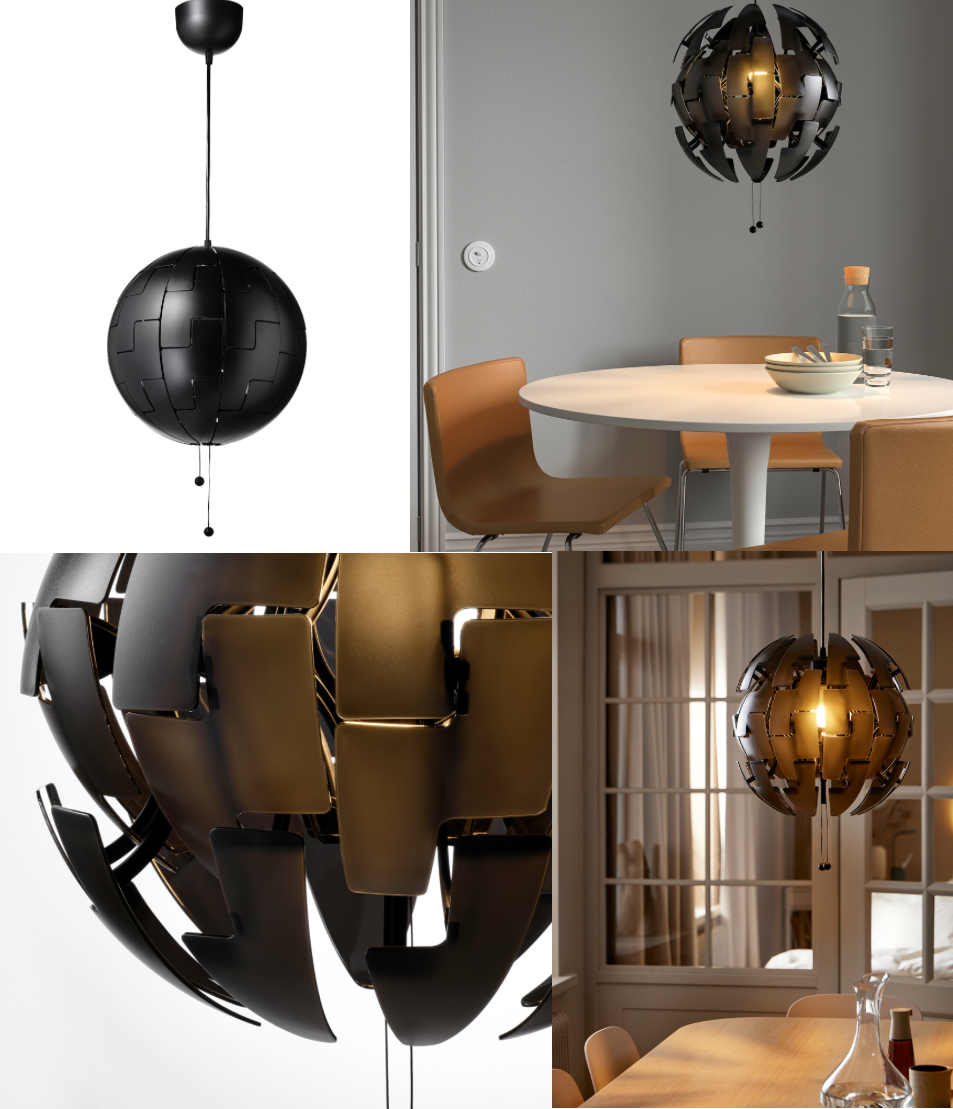 tda001 Y IKEA 35㎝ ライト LED 丸型 PS2014 IKEA PS 2014 Pendant Lamp, Black 35 cm, 14