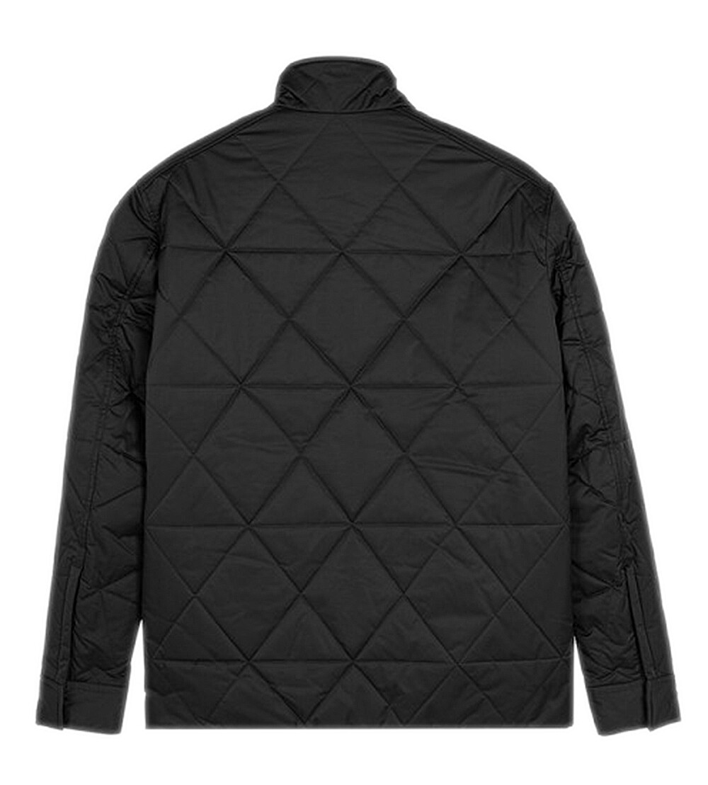 Pre-owned Theory Men's Pewter Black Berli Full Zip Quilted Jacket Coat, M Medium, 7569-3