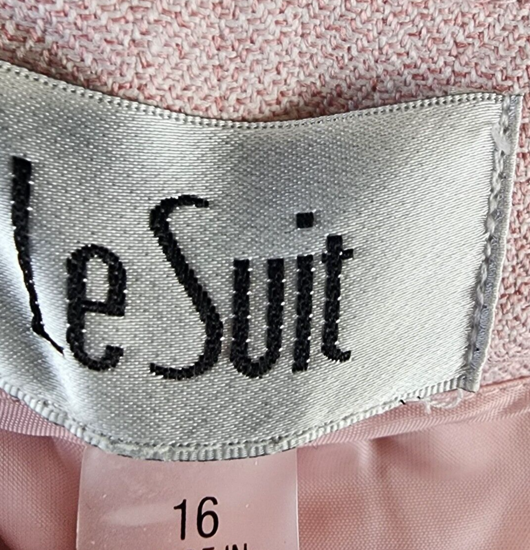 Le Suit Plus Size Herringbone Pants Women's 16 Light Blossom Multi Long Sleeve - Picture 9 of 15