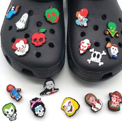 Horror Movie Croc Charms, Halloween Shoe Charms for Crocs 17piece