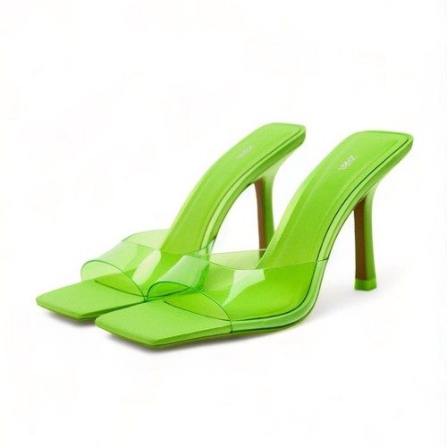 ★ZARA★ SATIN SANDALS ZARA NEW WOMAN SATIN HIGH-HEEL SANDALS WITH BOW SHOES LIME