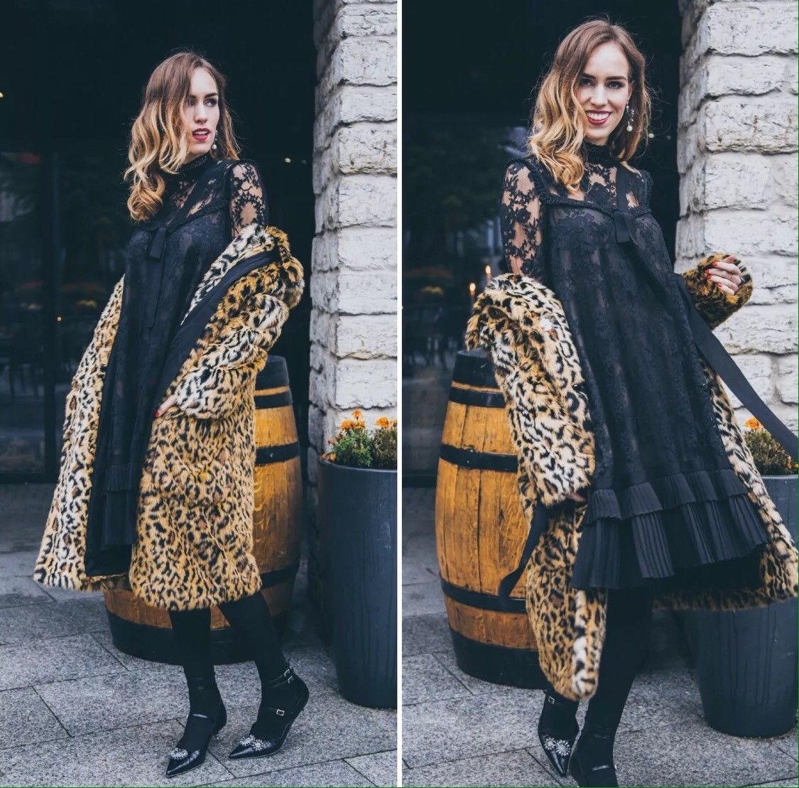 New ERDEM x H&M Faux Fur Leopard Print Coat Jacket XS M US 2