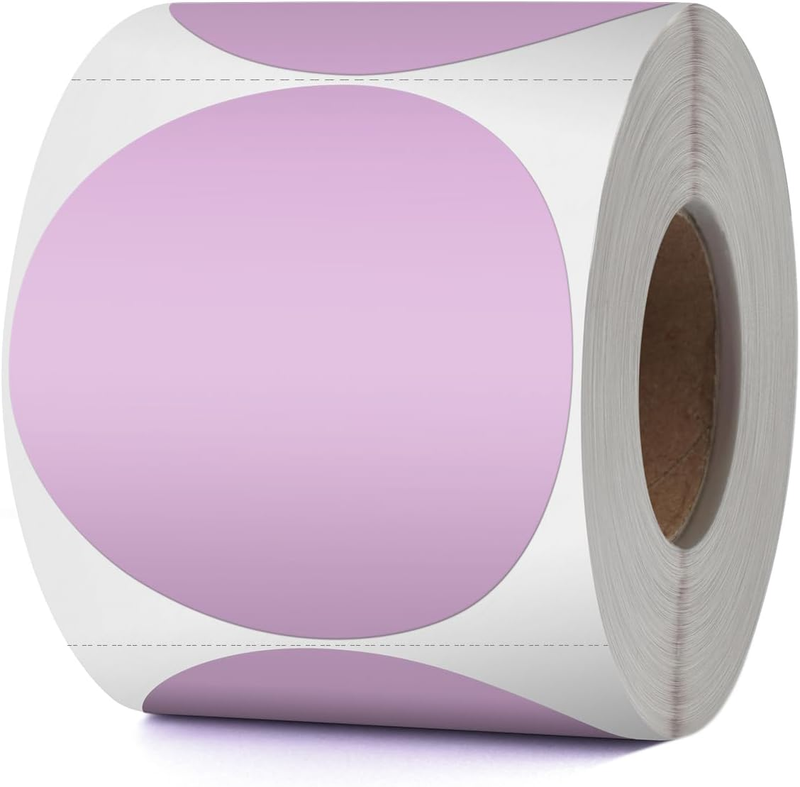 Purple round Thermal Labels 3 Inches Circle Thermal Sticker Paper Self-Adhesive