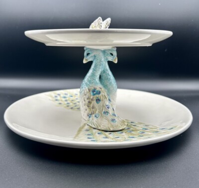 Edi Rose Peacock Collection By Rachel Bilson 2 Tier 1 Piece Server D/C 2010-13