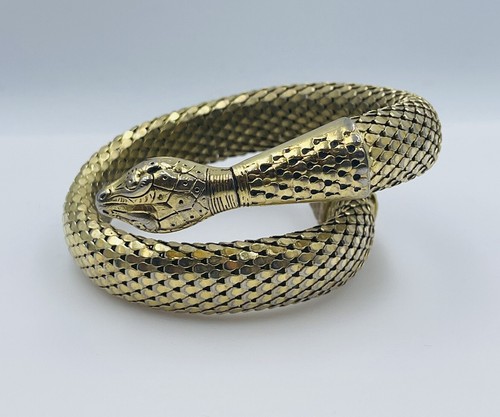 Whiting ＆ Davis *アンティーク　蛇ベルト*ゴールド Whiting & Davis Snake Bracelet – Feather & Foxglove