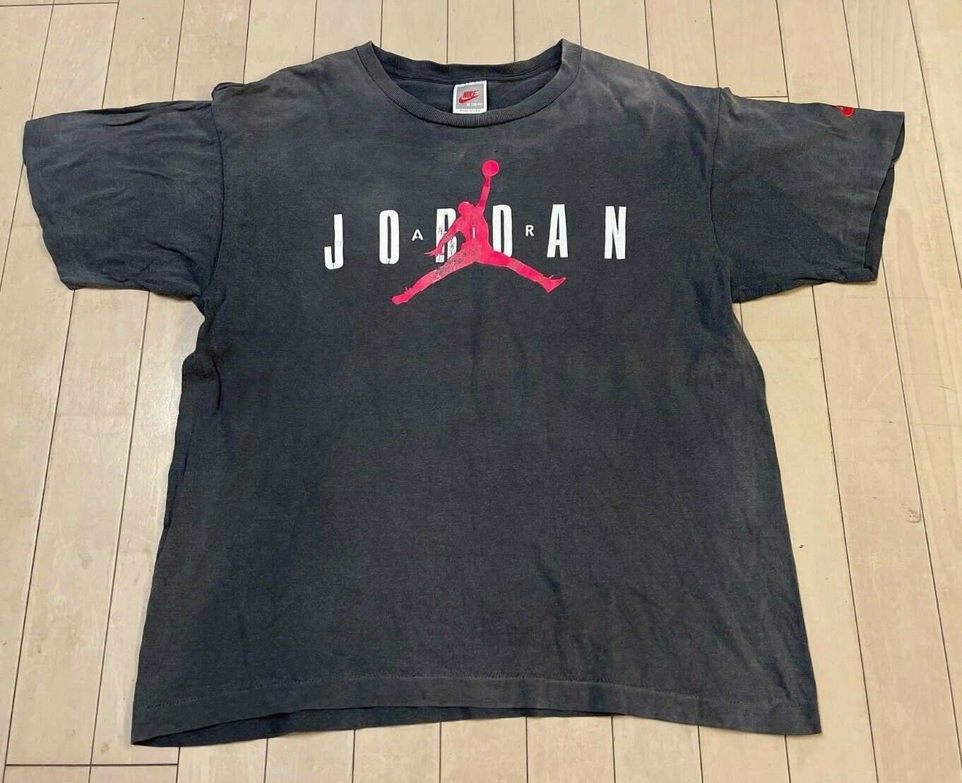 Vintage 1990's Nike Air Jordan Supreme T-shirt Tee Black Red Vintage 1990's Nike Air Jordan Supreme T-shirt Tee Black Red