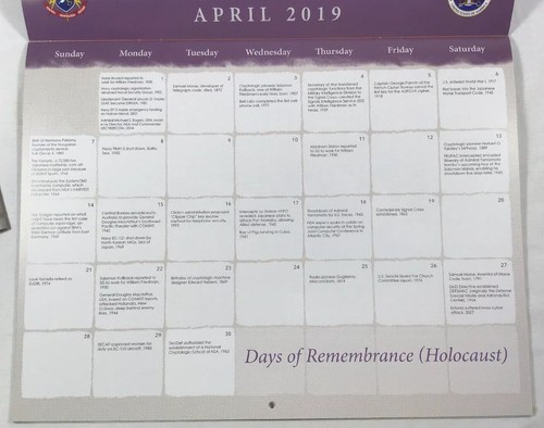 2019 Calendar The Center For Cryptologic History CCH NSA CSS   (binI)