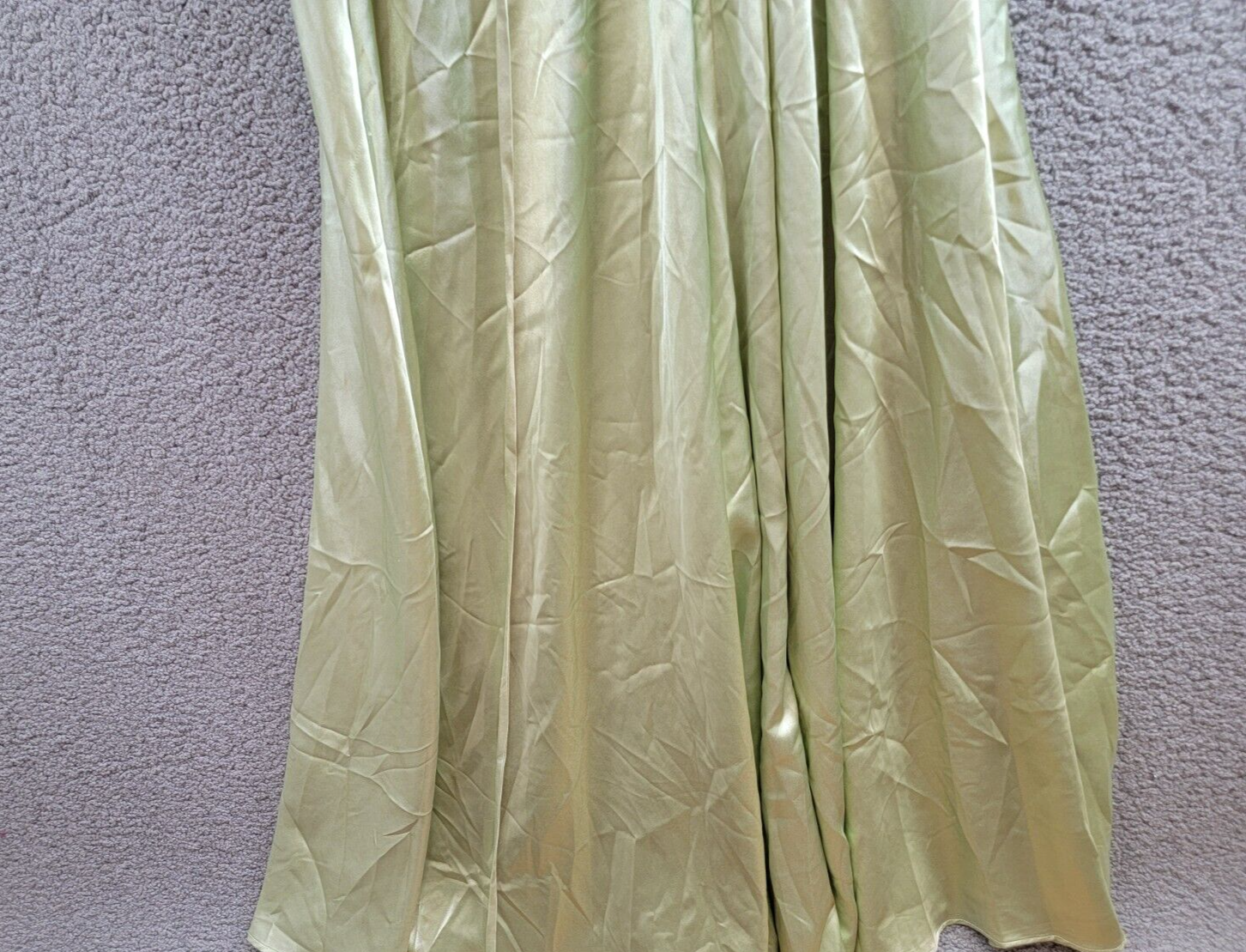 Speechless Satin Front-Slit Lace-Up Gown Juniors' 5 Pistachio Back Zip Closure - Picture 11 of 15